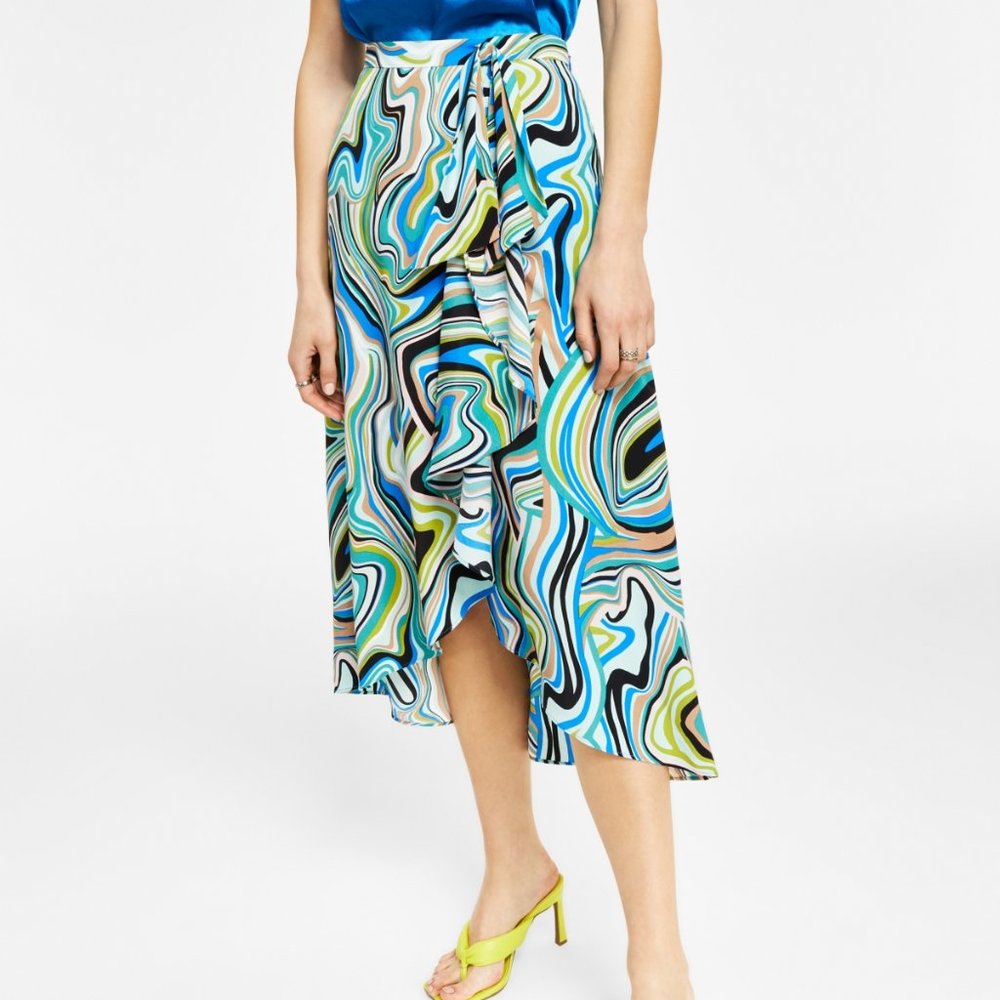 BAR III Printed High-Low Skirt